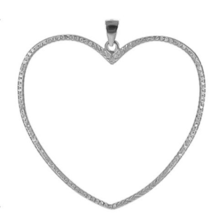 Stříbrný přívěsek - srdíčko, čiré kulaté zirkony