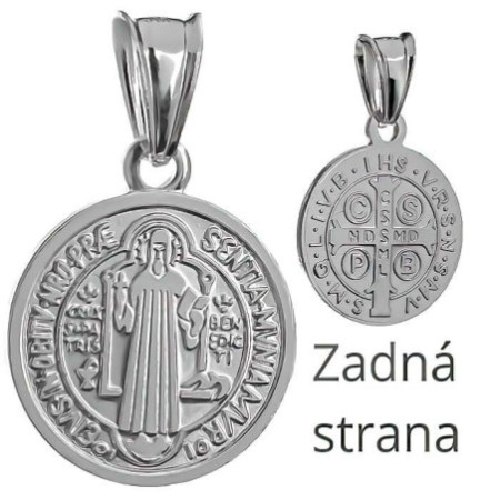 Stříbrný přívěsek - medailka sv. Benedikta