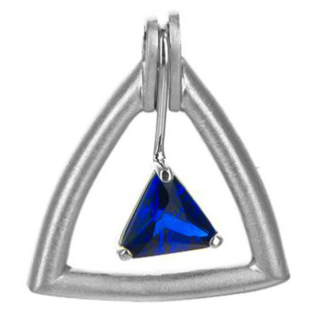 Stříbrný přívěsek - modrý zirkon ve tvaru trojúhelníku