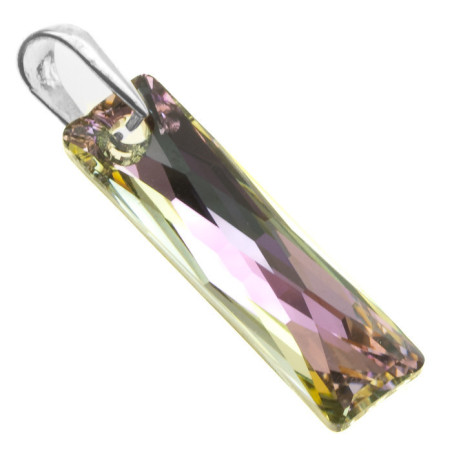 Stříbrný přívěsek - fialový křišťál Swarovski ve tvaru obdélníku