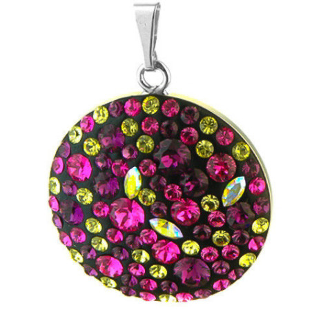 Stříbrný přívěsek - barevné křišťály Swarovski