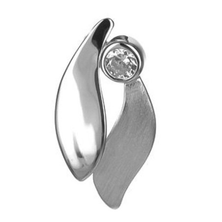 Stříbrný přívěsek - čirý kulatý zirkon