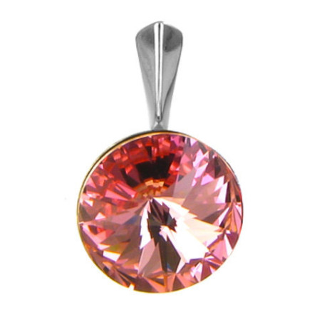 Stříbrný přívěsek - kulatý křišťál Swarovski