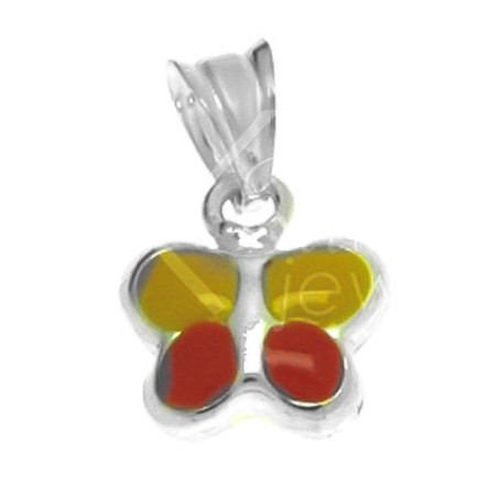 Stříbrný přívěsek - motýl, barevná glazura