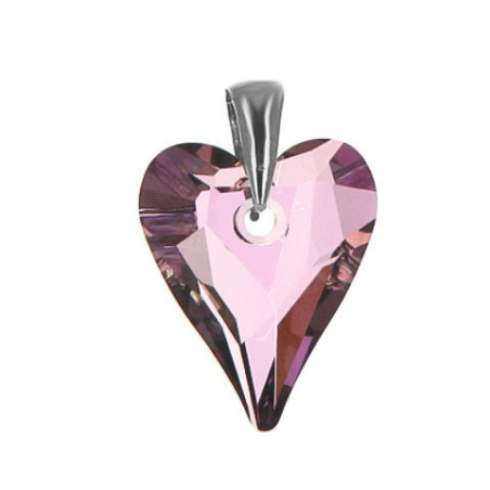 Stříbrný přívěsek - srdíčko, křišťál Swarovski ve tvaru srdíčka