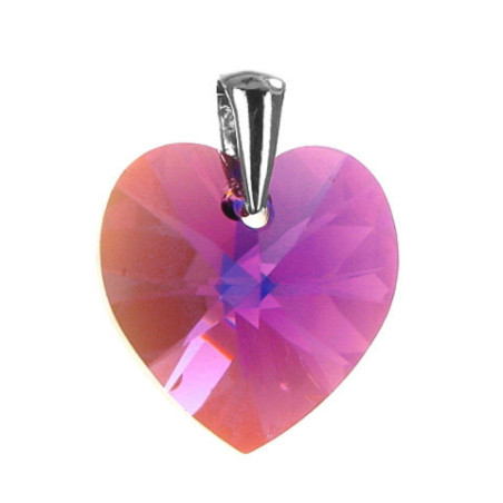 Stříbrný přívěsek - srdíčko, křišťál Swarovski ve tvaru srdíčka