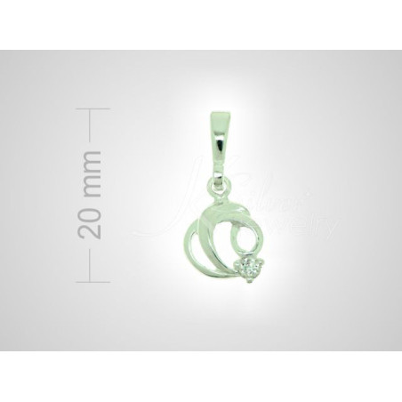 Stříbrný přívěsek - čirý kulatý zirkon