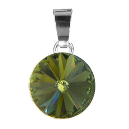 Stříbrný přívěsek - kulatý křišťál Swarovski