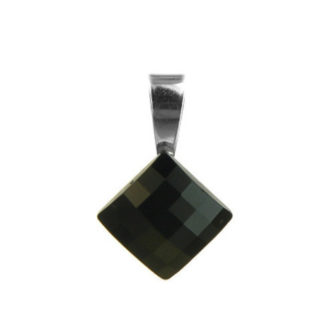 Stříbrný přívěsek - černý křišťál Swarovski