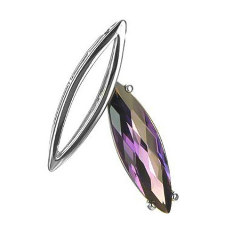 Stříbrný přívěsek - fialový zirkon ve tvaru zrnka