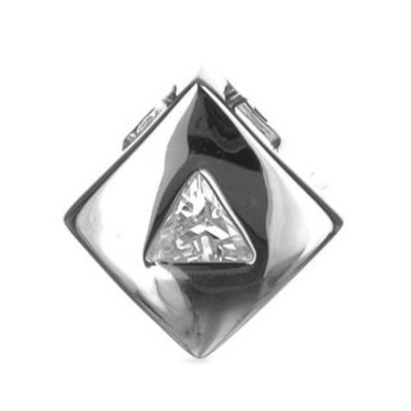 Stříbrný přívěsek - čirý zirkon ve tvaru trojúhelníku