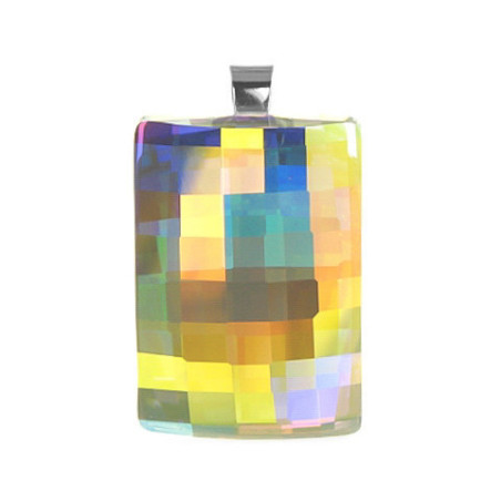 Stříbrný přívěsek - AB křišťál Swarovski