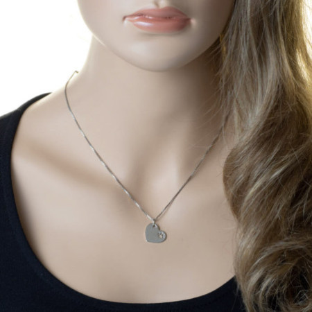 Stříbrný přívěsek - labka, srdíčko