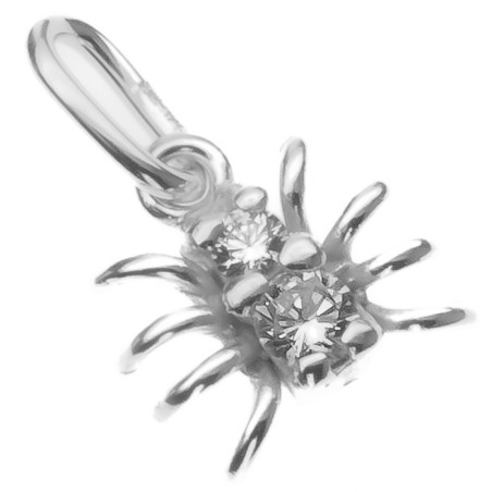 Stříbrný přívěsek - pavouk, čiré kulaté zirkony