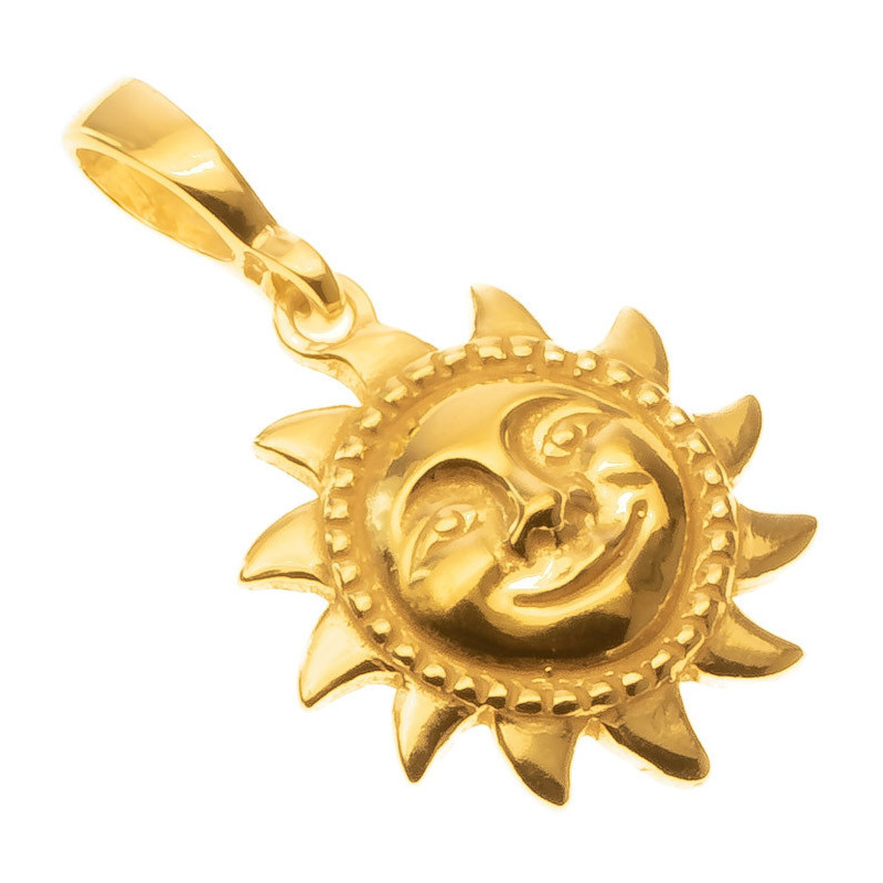 Pozlacený stříbrný přívěsek - slunce
