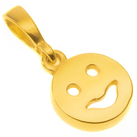 Pozlacený stříbrný přívěsek - smajlík