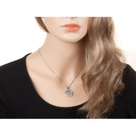 Stříbrný přívěsek na fotku - strom života, čiré kulaté zirkony