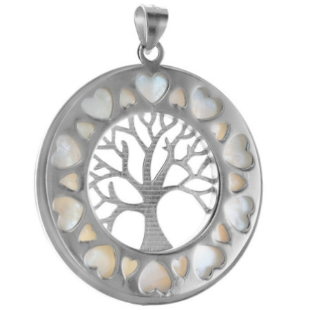 Stříbrný přívěsek - strom života, perleť