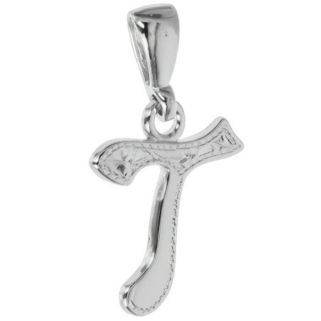 Stříbrný přívěsek - písmeno T, s ručním gravírem