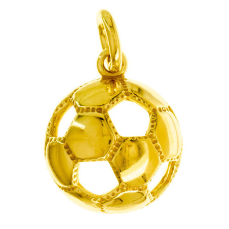 Pozlacený stříbrný přívěsek - futbalová lopta, s ručním gravírem