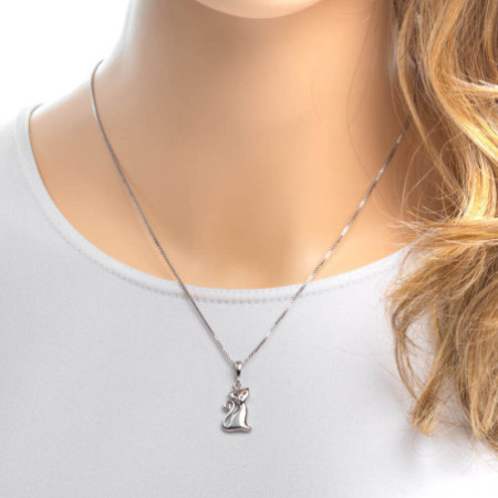 Stříbrný přívěsek - kočka