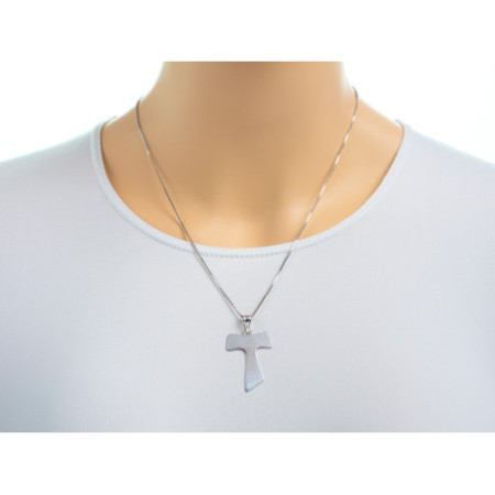 Stříbrný přívěsek - křížek, znak Tau