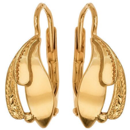 Pozlacené stříbrné náušnice - s ručním gravírem