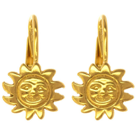 Pozlacené stříbrné náušnice - slunce