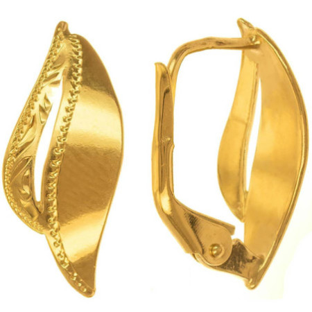 Pozlacené stříbrné náušnice - s ručním gravírem