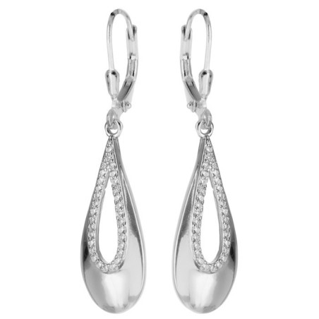 Stříbrné náušnice - čiré kulaté zirkony