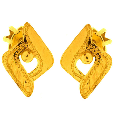 Pozlacené stříbrné náušnice - s ručním gravírem