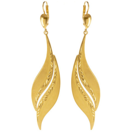 Pozlacené stříbrné náušnice - s ručním gravírem