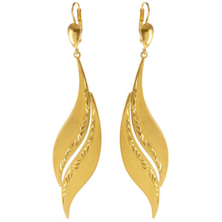 Pozlacené stříbrné náušnice - s ručním gravírem