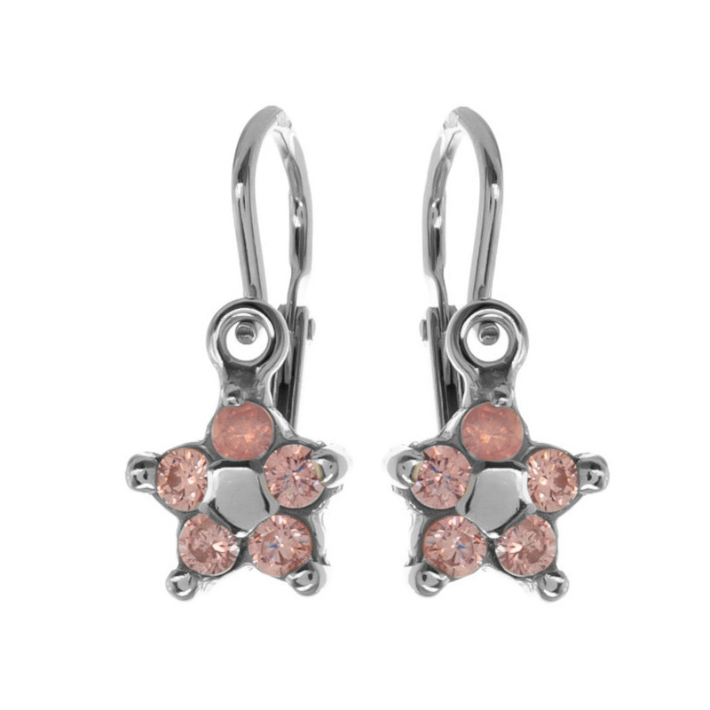 Stříbrné náušnice - hvězdička, kulaté zirkony