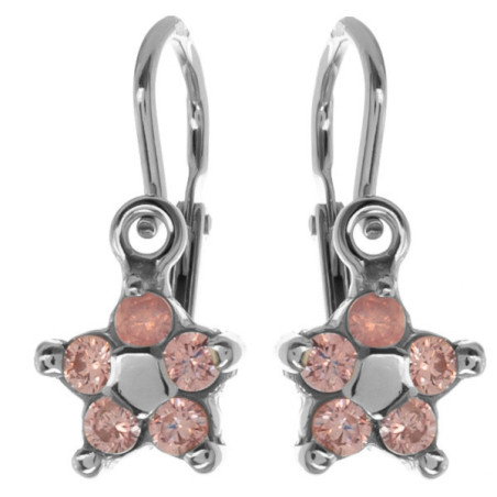 Stříbrné náušnice - hvězdička, kulaté zirkony