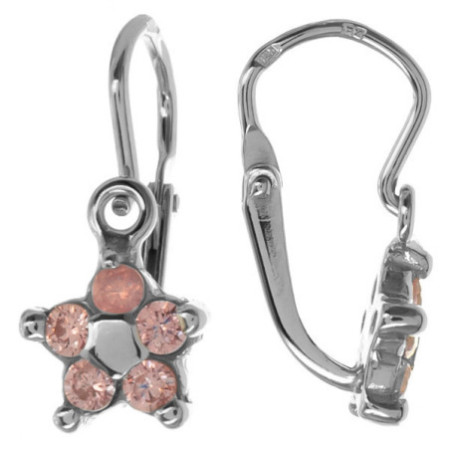 Stříbrné náušnice - hvězdička, kulaté zirkony