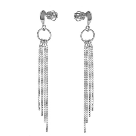 Stříbrné náušnice s řetízkem