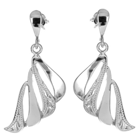 Stříbrné náušnice - s ručním gravírem