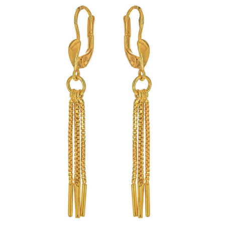 Pozlacené stříbrné náušnice s řetízky