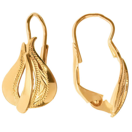 Pozlacené stříbrné náušnice - s ručním gravírem