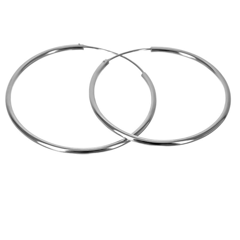 Stříbrné náušnice kruhy - 45 mm průměr