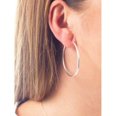 Stříbrné náušnice kruhy - 45 mm průměr