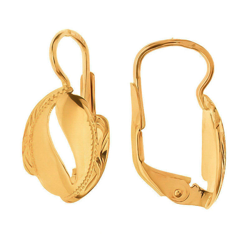 Pozlacené stříbrné náušnice - s ručním gravírem