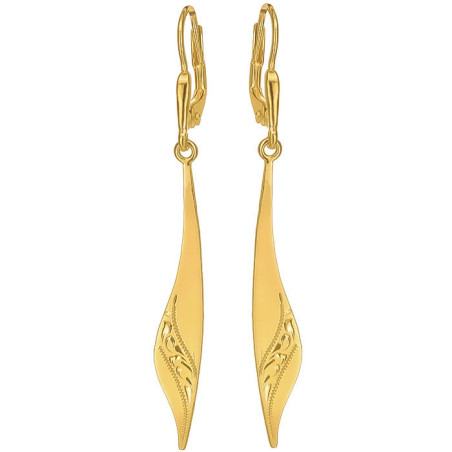 Pozlacené stříbrné náušnice - s ručním gravírem