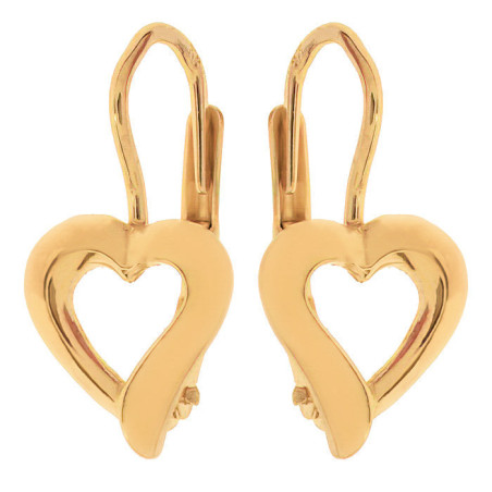 Pozlacené stříbrné náušnice - srdíčka