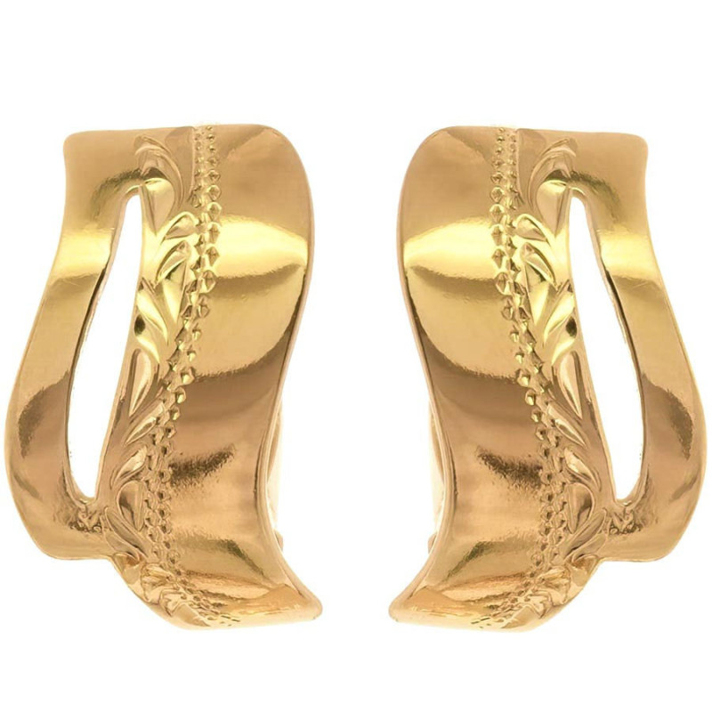 Pozlacené stříbrné náušnice - s ručním gravírem