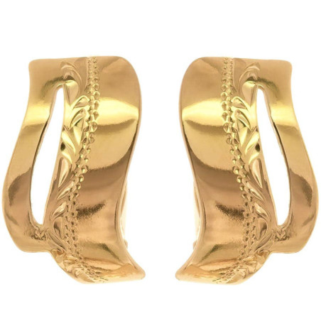 Pozlacené stříbrné náušnice - s ručním gravírem