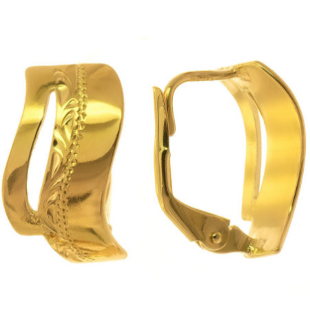 Pozlacené stříbrné náušnice - s ručním gravírem