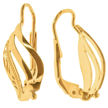 Pozlacené stříbrné náušnice - s ručním gravírem