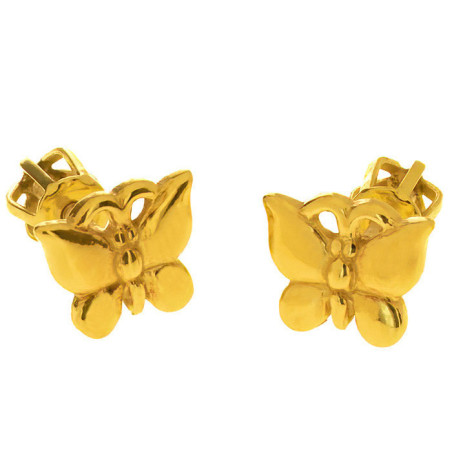 Pozlacené stříbrné náušnice - motýl